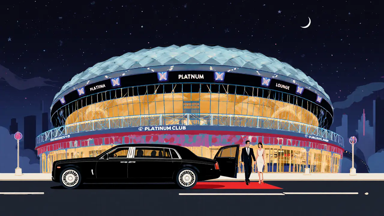 Stylized poster of a couple arriving at O2 Platinum Club in London.